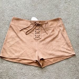NWT large suede shorts